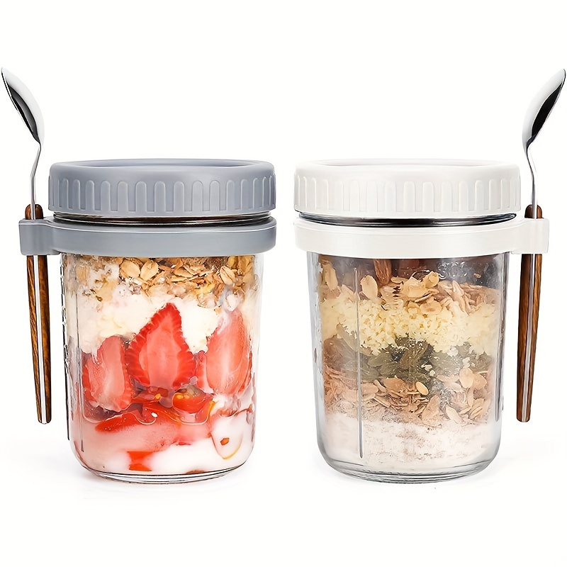 Food Storage Glass Set - Taza de vidrio para avena, recipiente