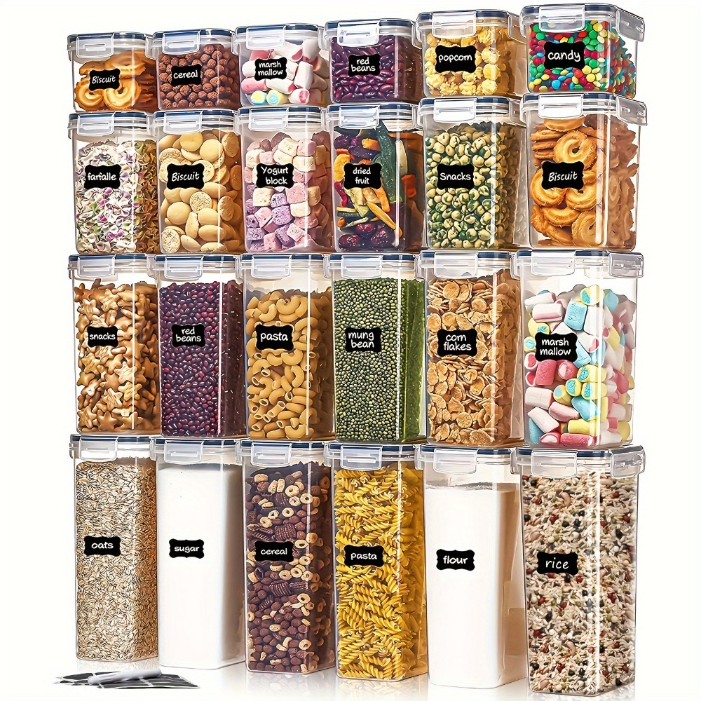 Food Storage Organization - 24 Recipientes para Almacenamiento de Alimentos,