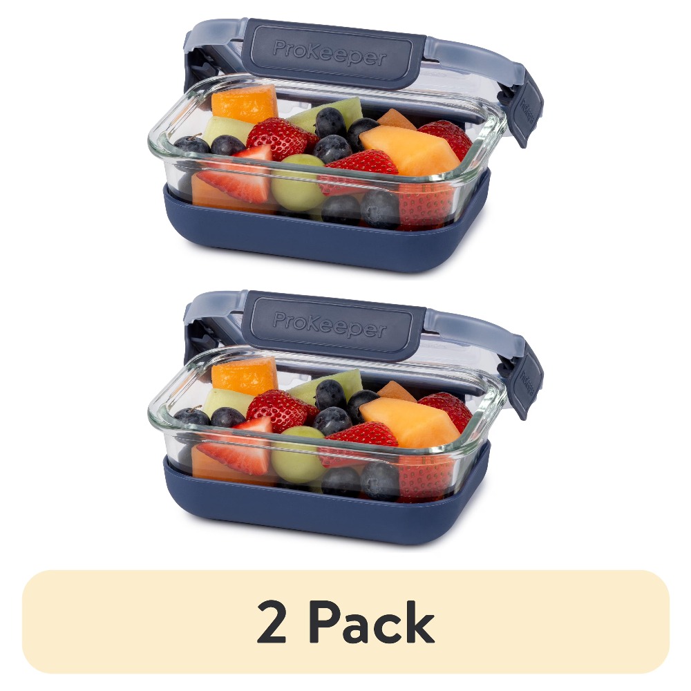 Food Storage Organization - Paquete de 2 recipientes de vidrio