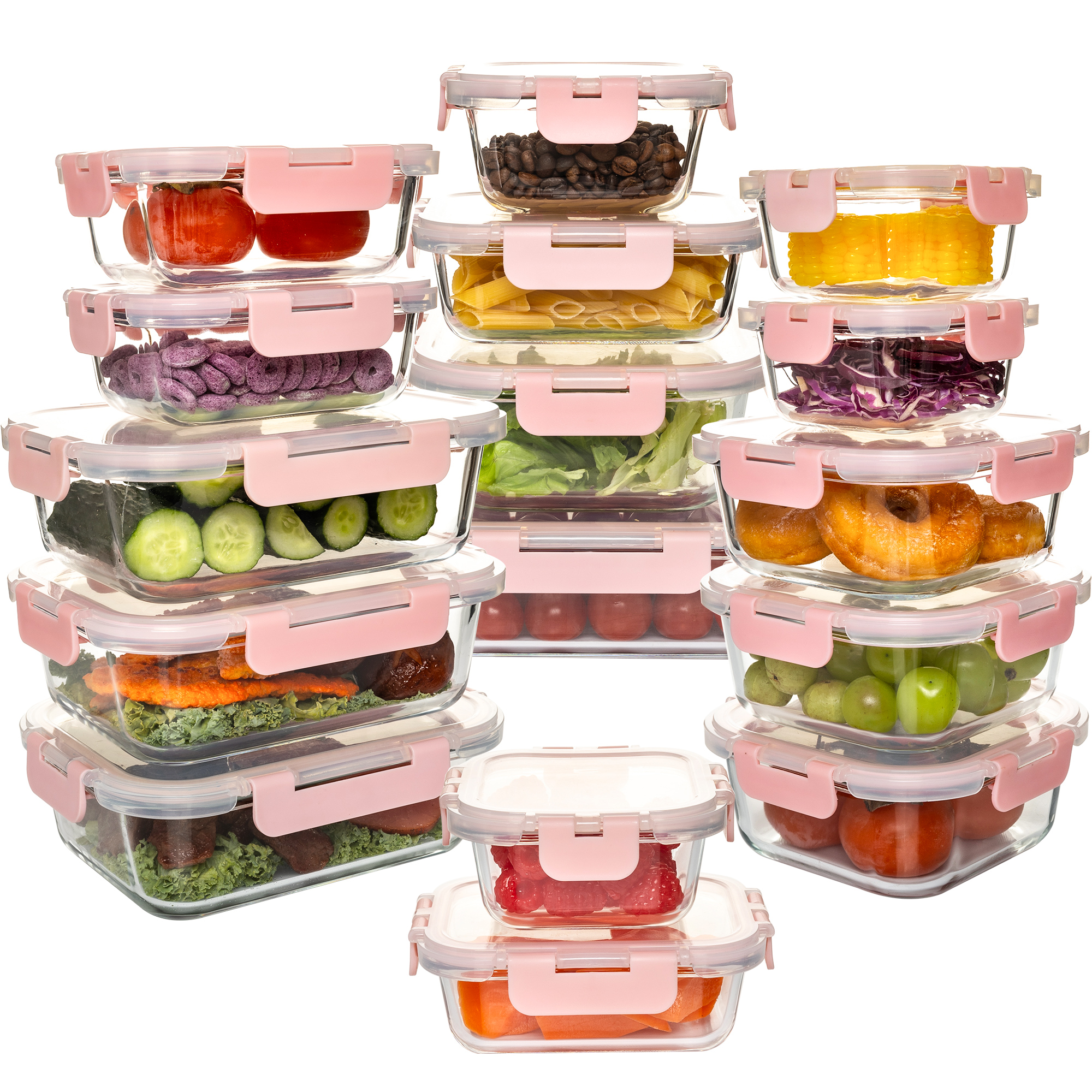 Food Storage Glass Set - Juego de contenedores de vidrio para