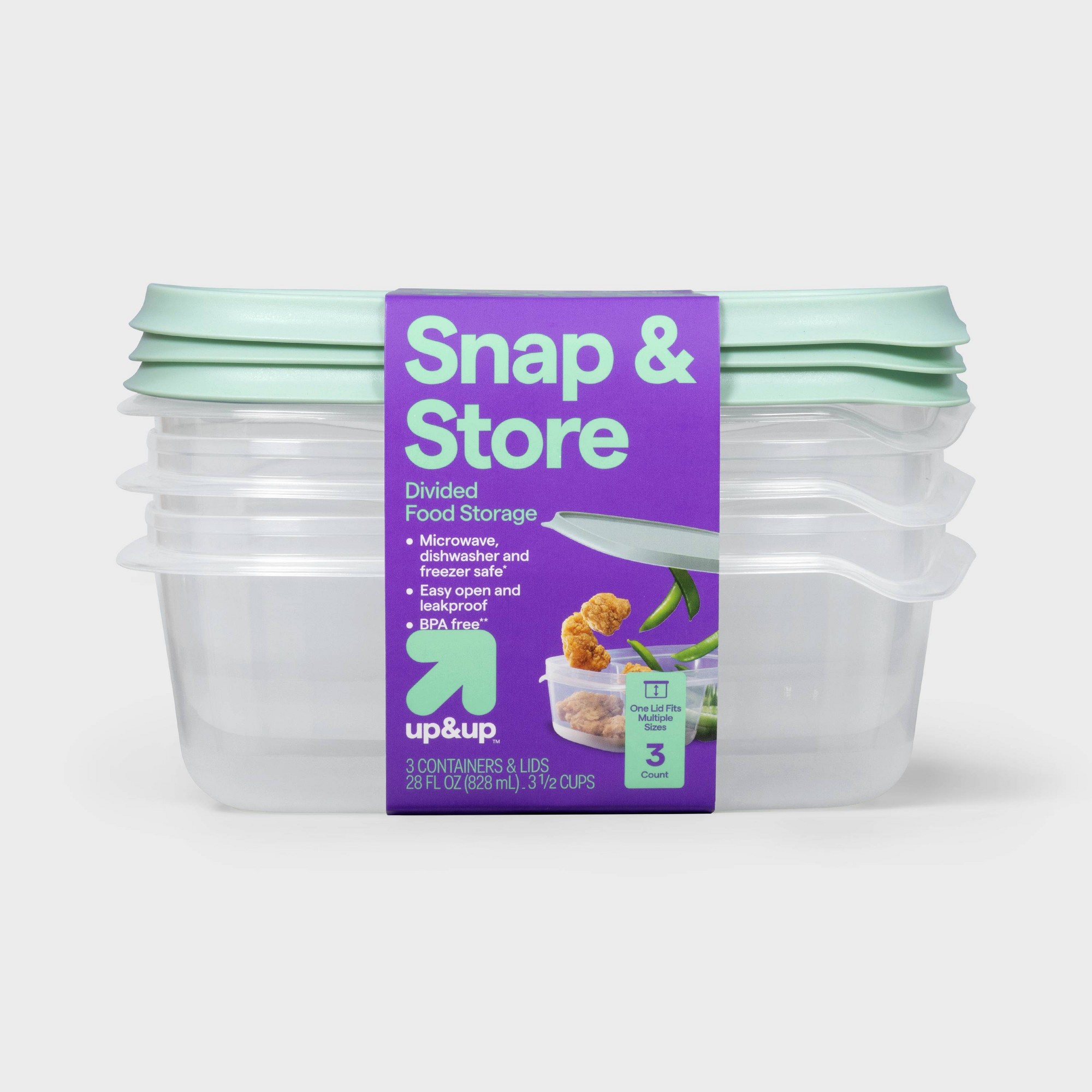 Food Storage Organization - Contenedores de plástico transparente de 3
