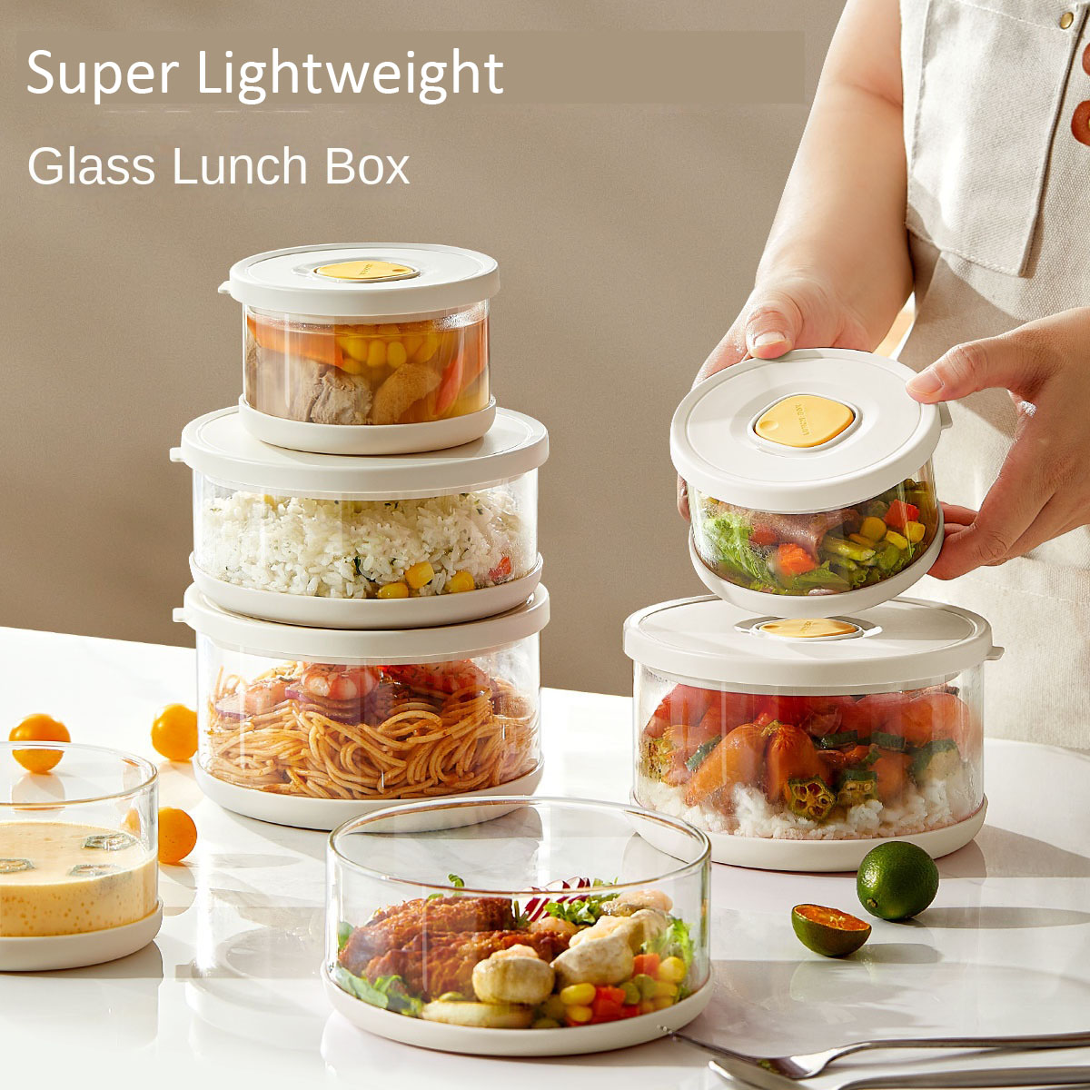 Food Storage Containers Tupperware - Juego de Tupperware de vidrio, contenedores