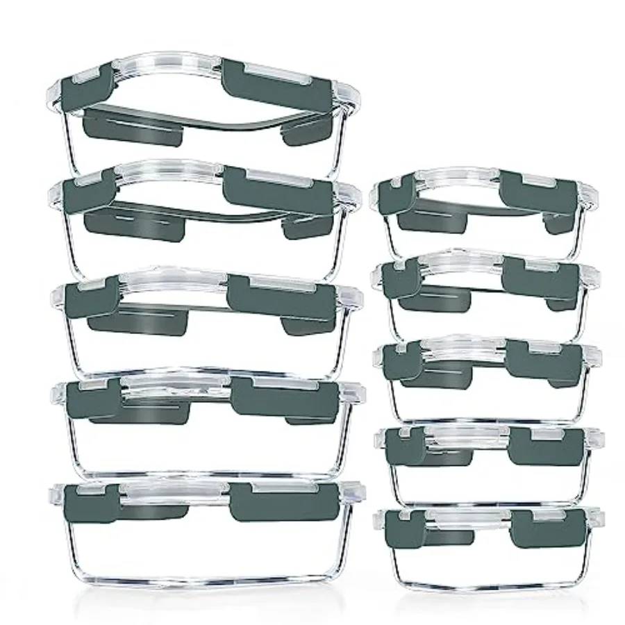 Food Storage Glass Set - Paquete de 10 Recipientes de Vidrio