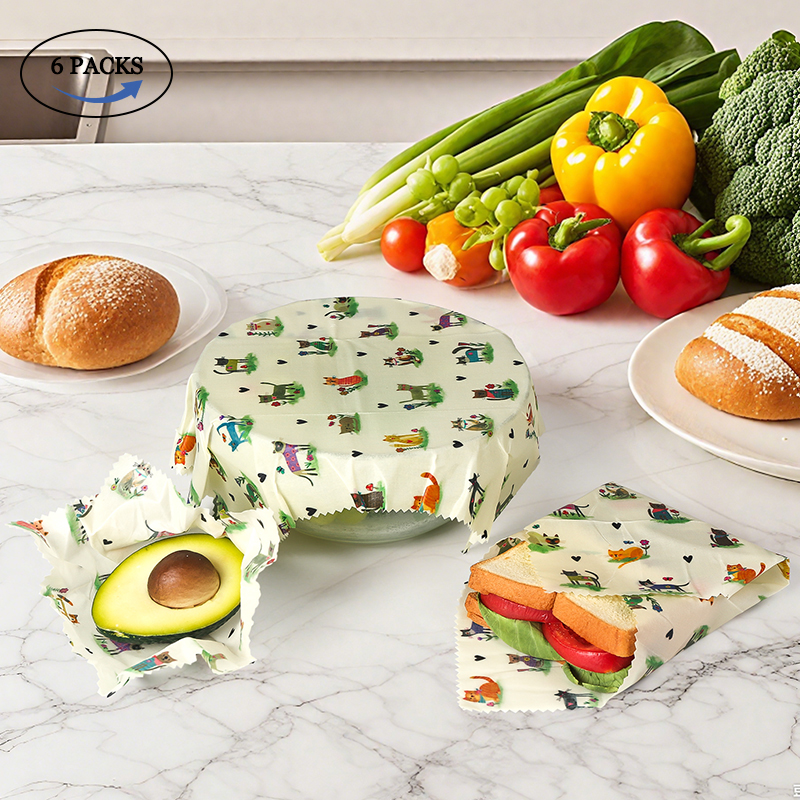 Beeswax Food Wrap - 6 Paquetes (2S. Envoltorio de Cera