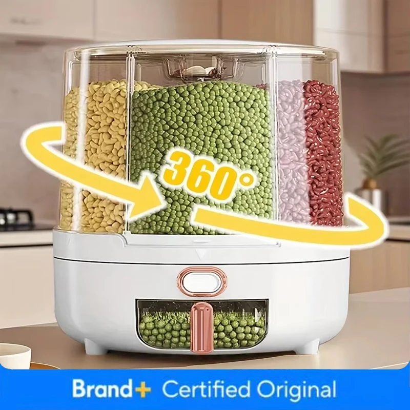 Food Storage Pantry - 6 compartimentos 360 ° Contenedor giratorio