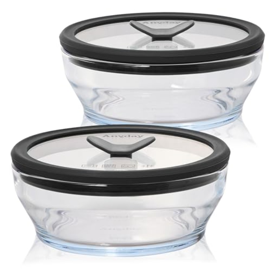 Food Storage Glass Set - Juego de 2 recipientes de vidrio