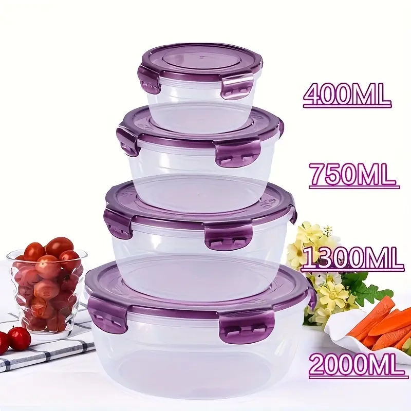 Food Storage Camping - 4 Recipientes de Plástico para Almacenamiento