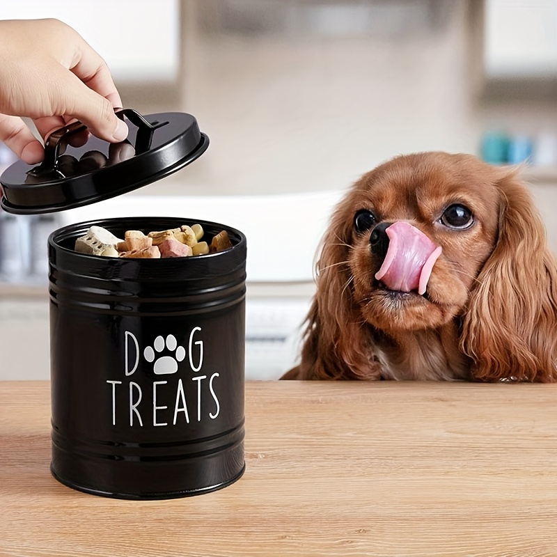 Food Storage Dog - Contenedor metálico para golosinas de perros,