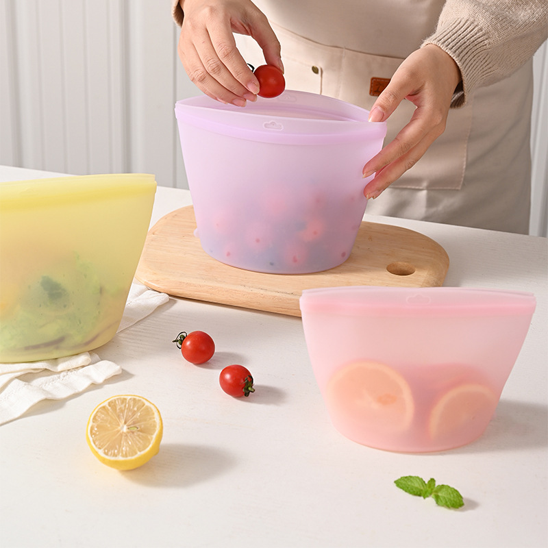 Food Storage Reusable Bags - Bolsa de Almacenamiento de Silicona Autosellable,