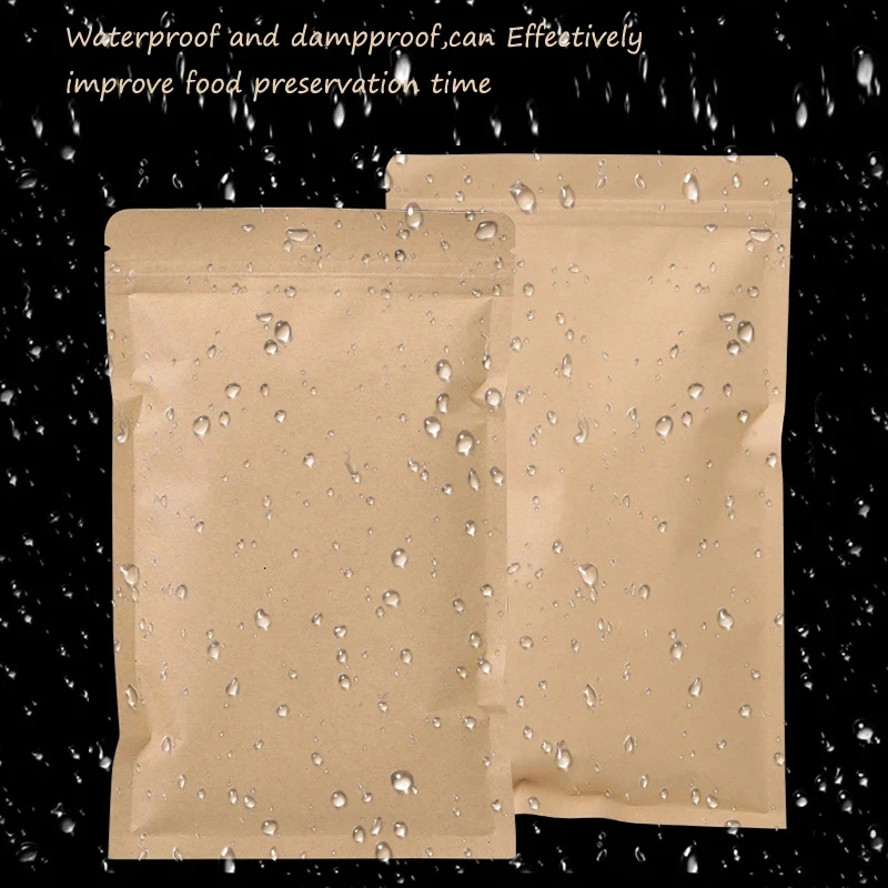 Food Storage Reusable Bags - Bolsa de papel Kraft marrón con