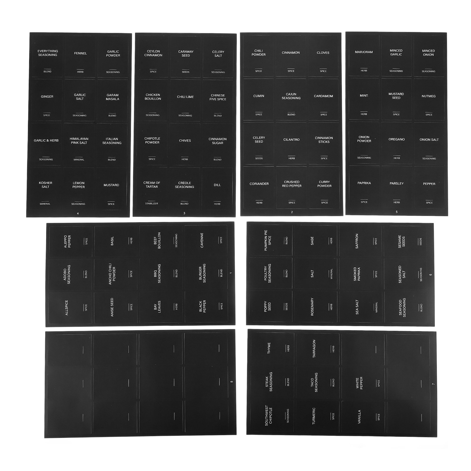 Food Storage Organization - 32 Etiquetas Adhesivas Rectangulares Impermeables para