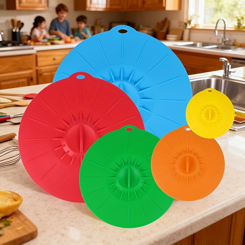 Food Storage Utensils - Tapas de silicona de 5 piezas,