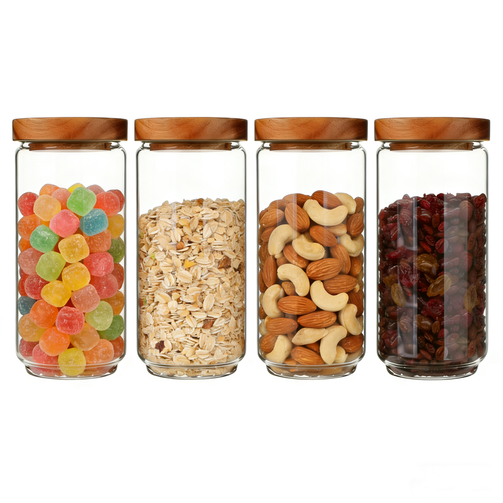 Food Storage Glass Set - Paquete de 4 Frascos de Vidrio