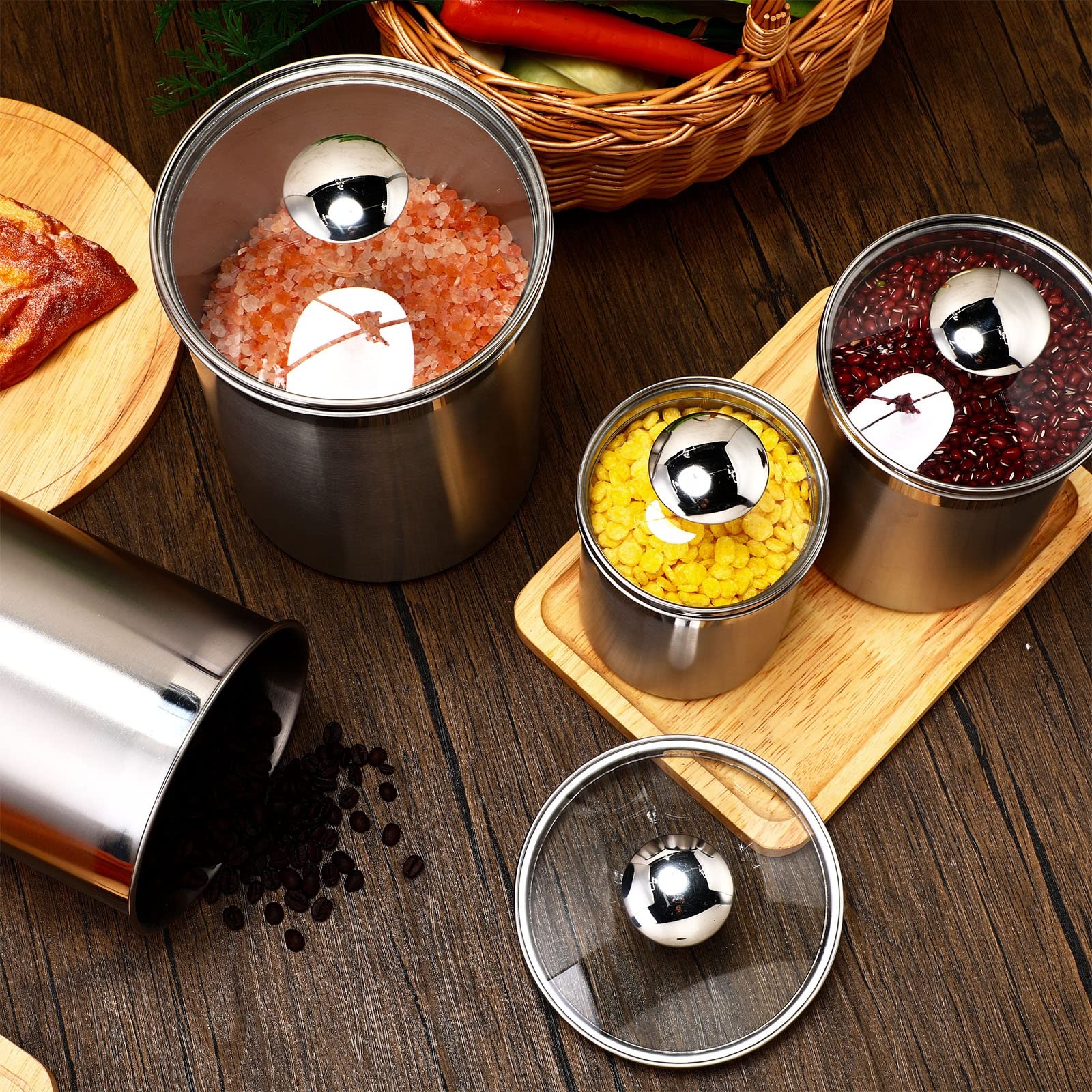 Food Storage Glass Set - Contenedores de almacenamiento de alimentos, té,