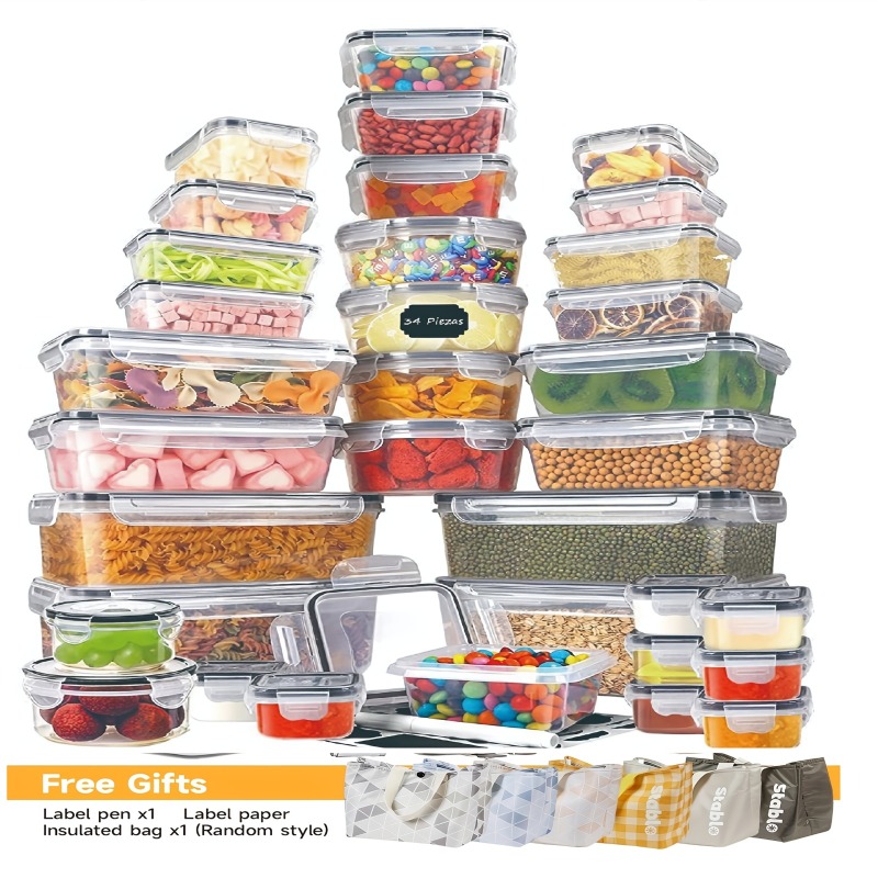 Food Storage Utensils - Juego de 48 Recipientes para Almacenamiento