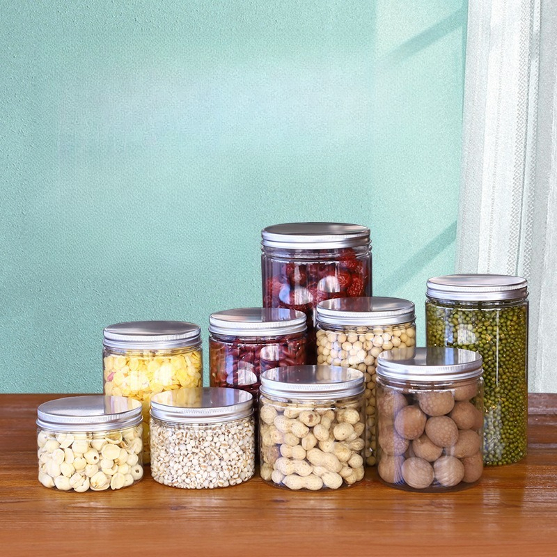 Food Storage Aluminum Containers - Frascos de Plástico Transparente con Tapas