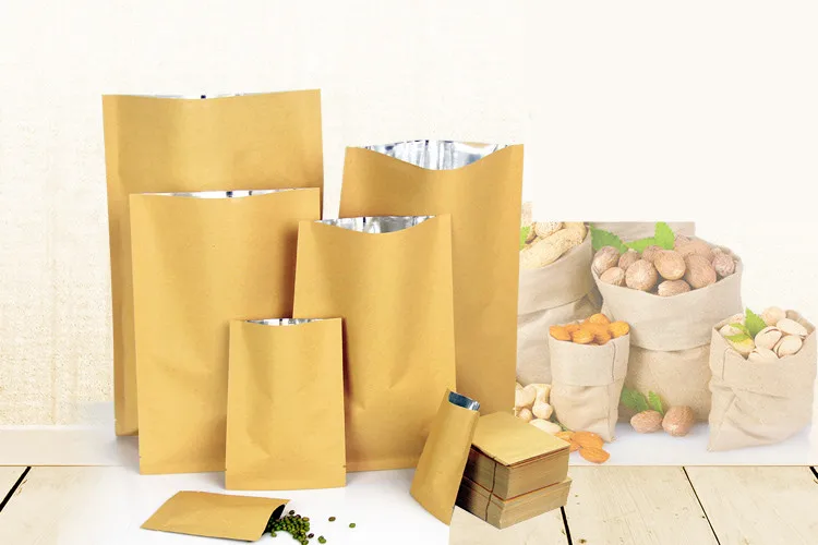 Food Storage Mylar Bags - 100 unids/lote 11*16cm papel Kraft termosellable