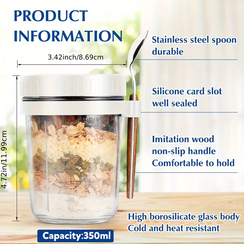 Taza de vidrio para avena, rec - Food Storage Glass Set reseña y precio
