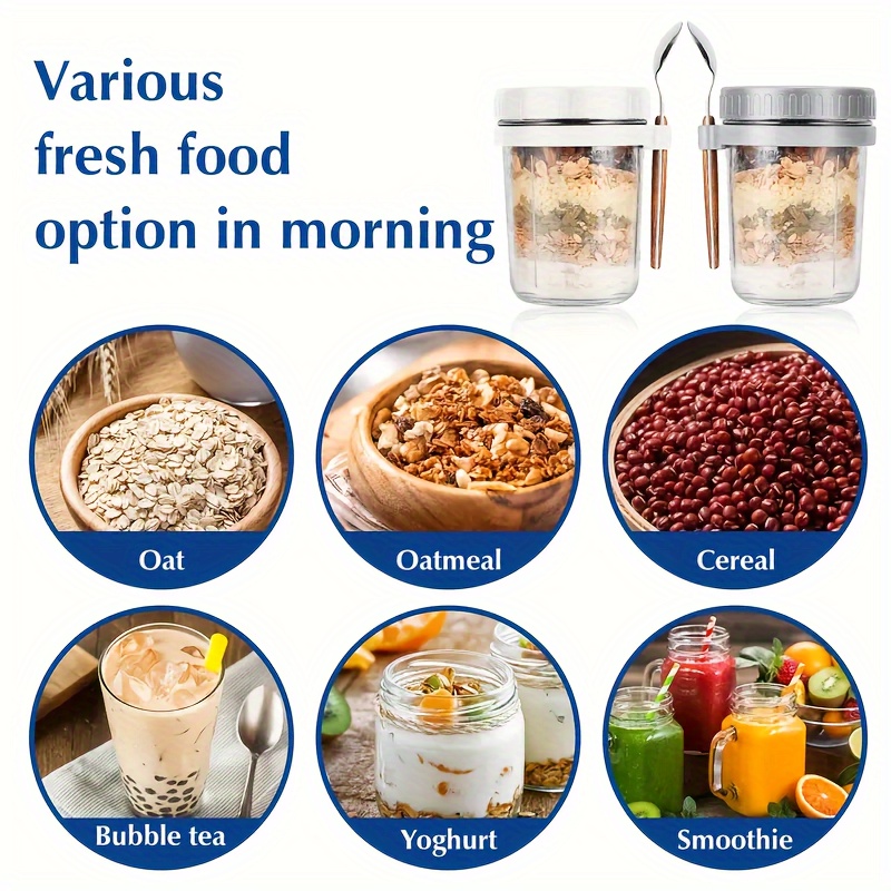 Taza de vidrio para avena, rec - Food Storage Glass Set reseña y precio