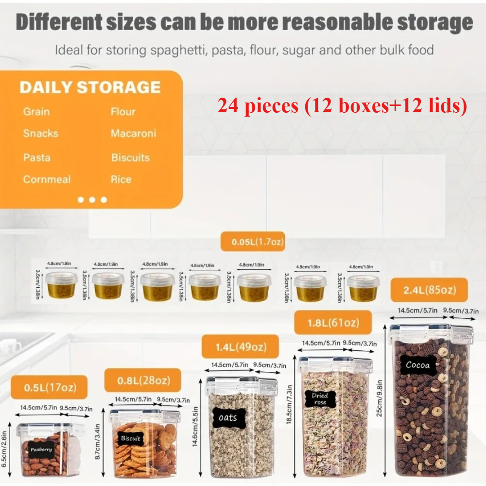 24 Recipientes para Almacenami - Food Storage Organization reseña y precio