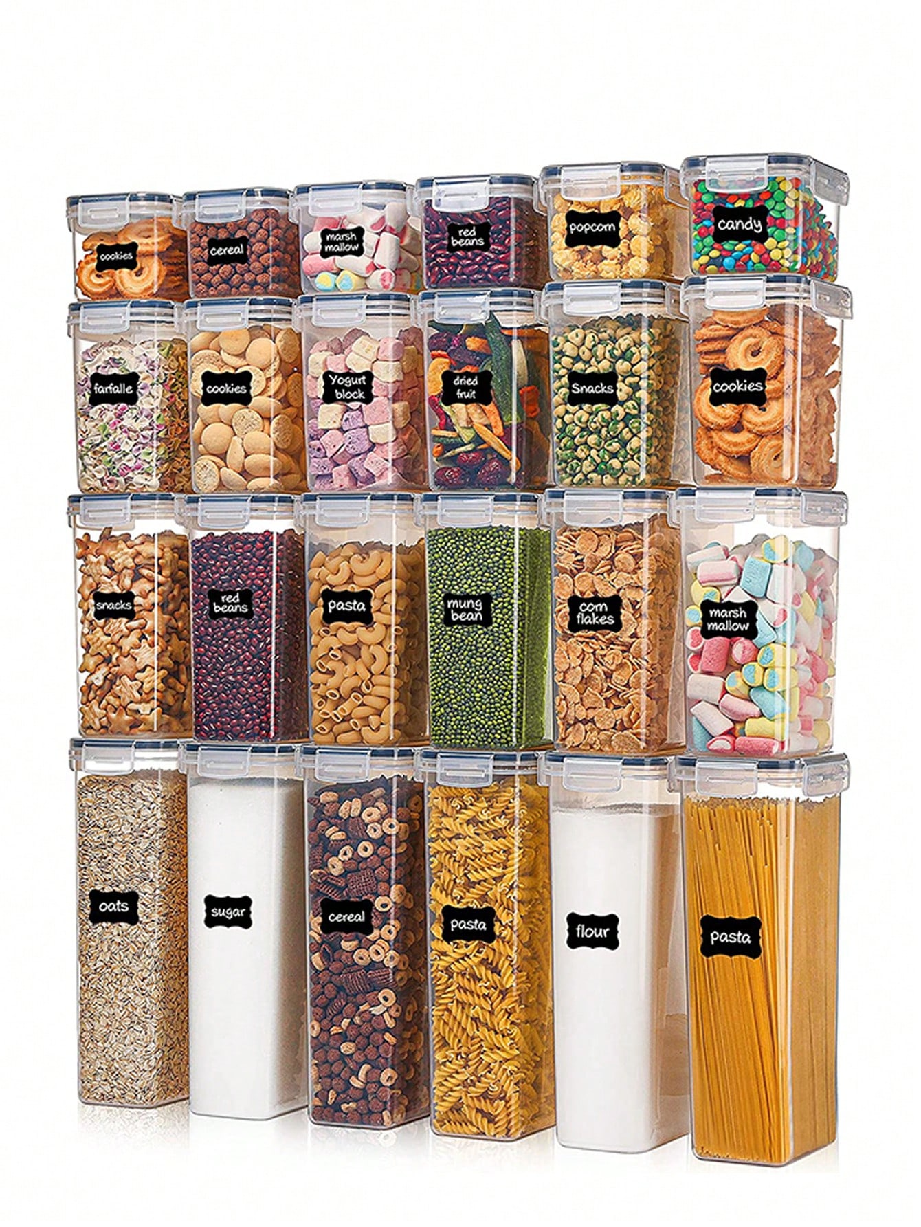 48 recipientes herméticos para - Food Storage Organization reseña y precio