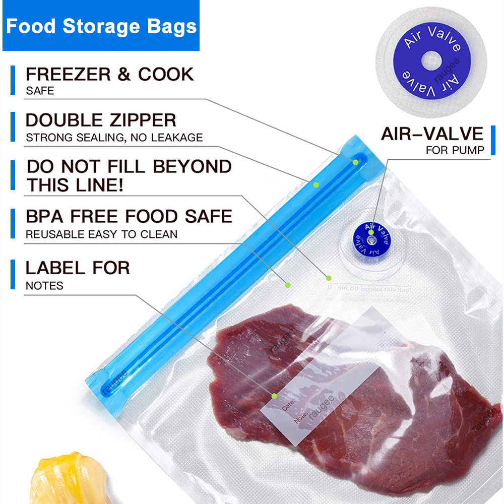 Bolsas de vacío reutilizables  - Food Storage Reusable Bags reseña y precio