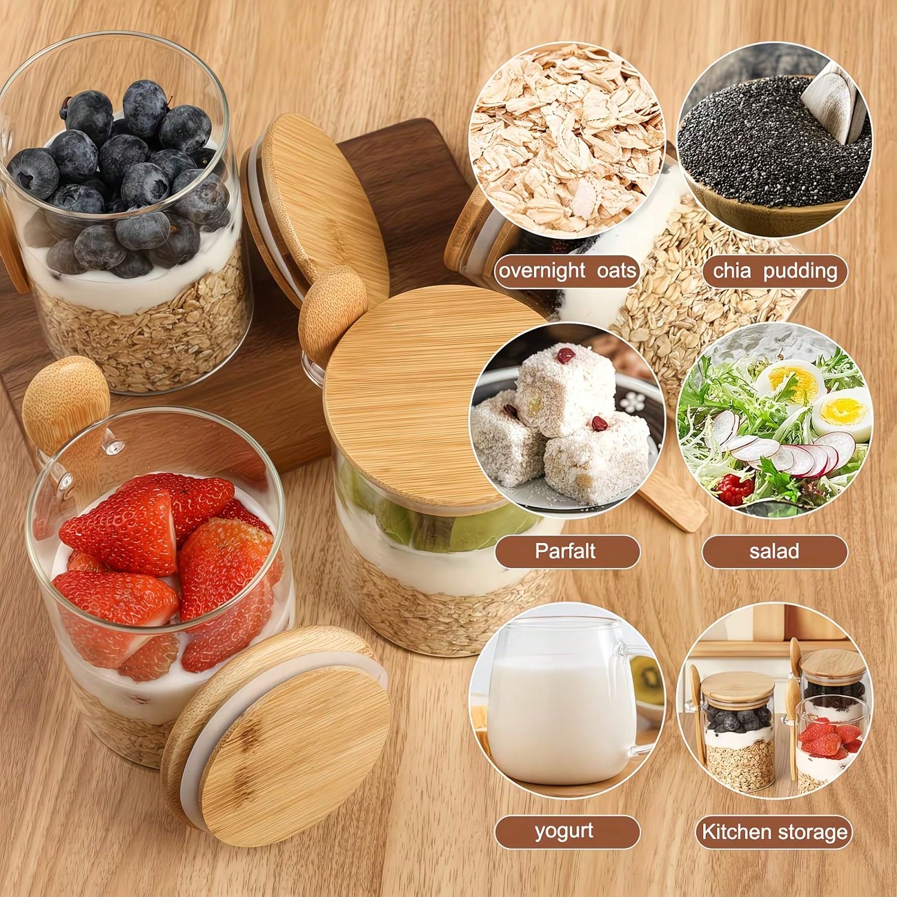 Juego de almacenamiento de 4 p - Food Storage Glass Set reseña y precio