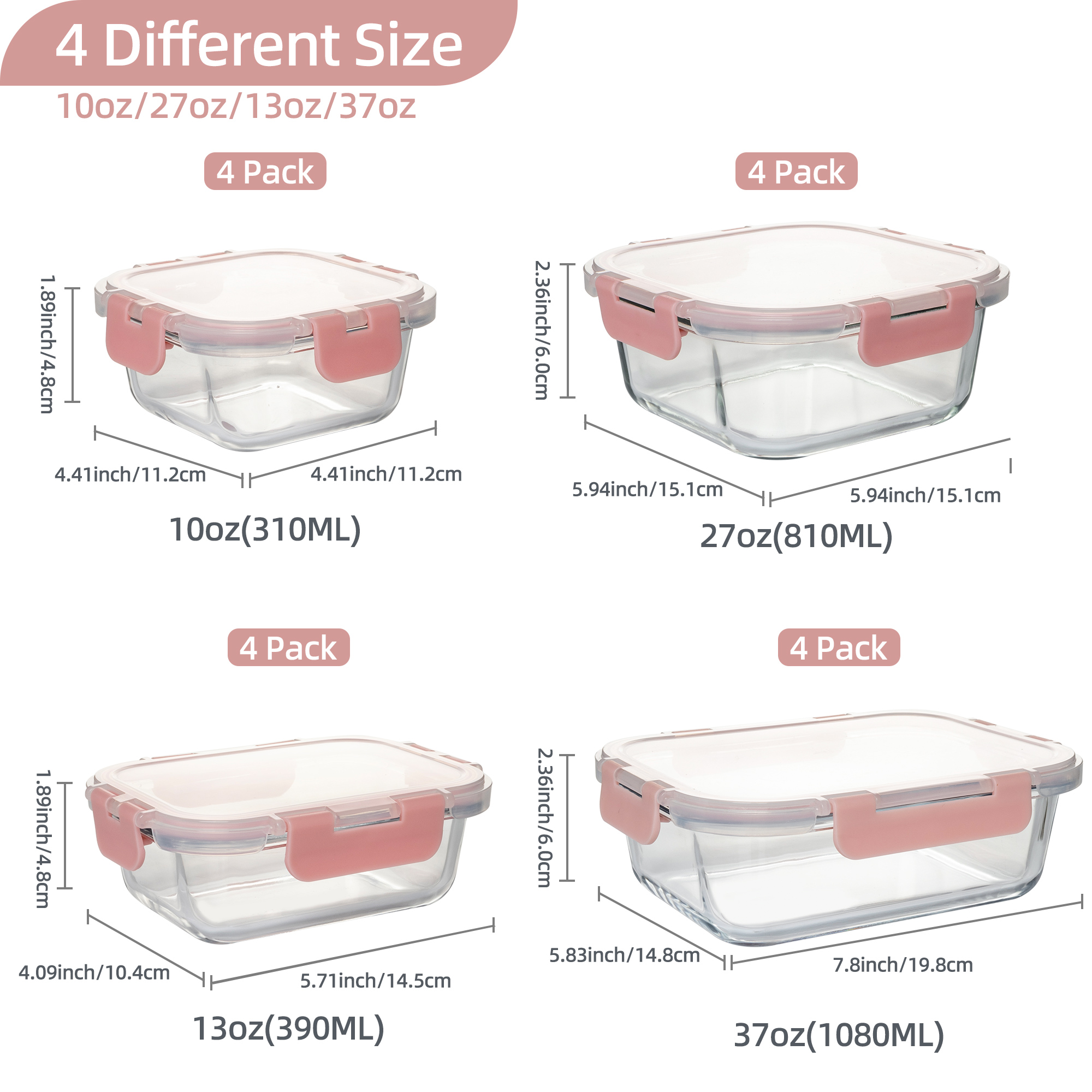 Juego de contenedores de vidri - Food Storage Glass Set reseña y precio