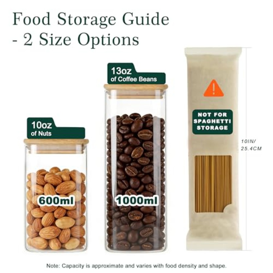 Paquete de 12 Frascos Cuadrado - Food Storage Organization reseña y precio