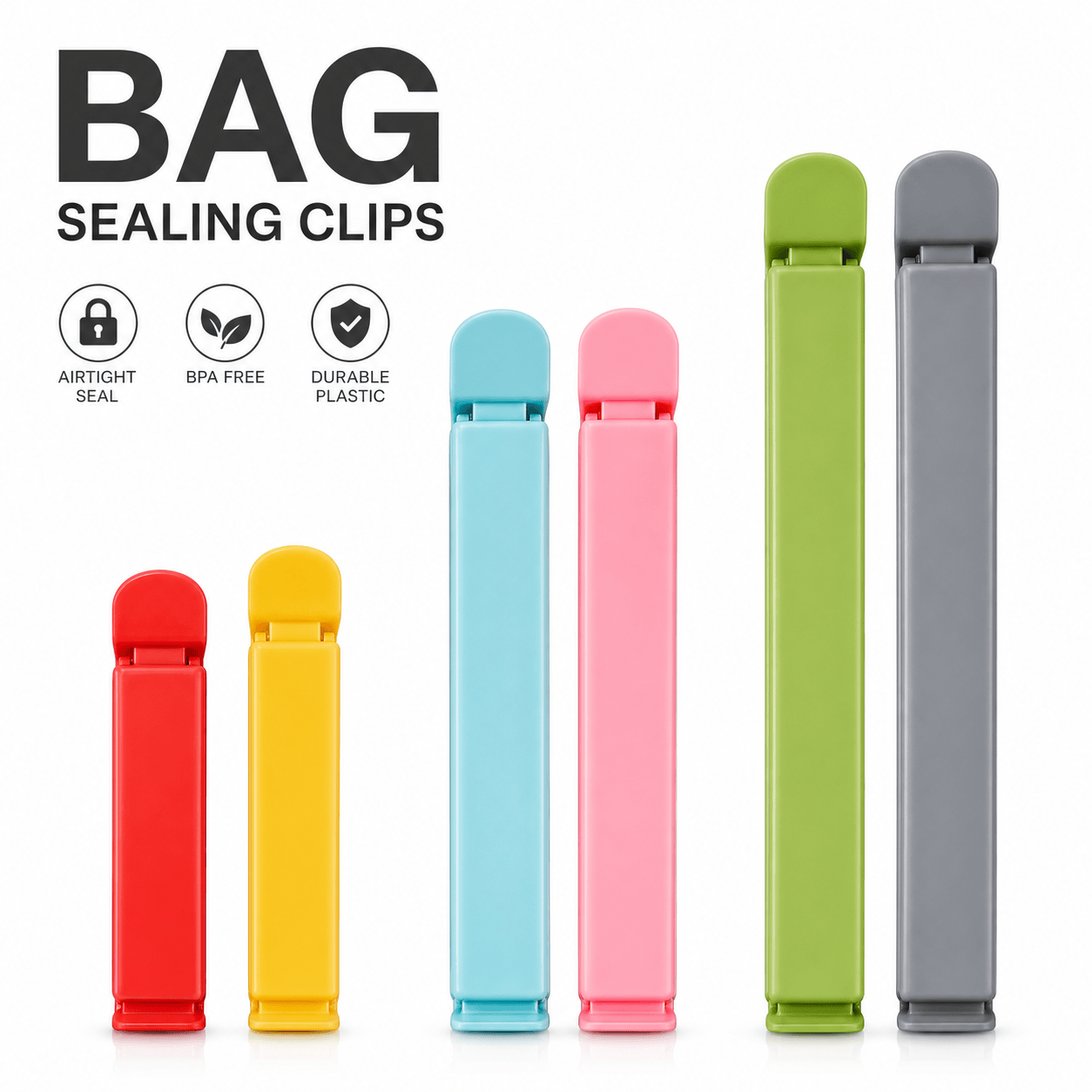 5 clips de plástico para sella - Food Storage Reusable Bags reseña y precio