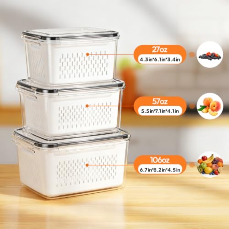Recipientes para Almacenar Fru - Food Storage Organization reseña y precio