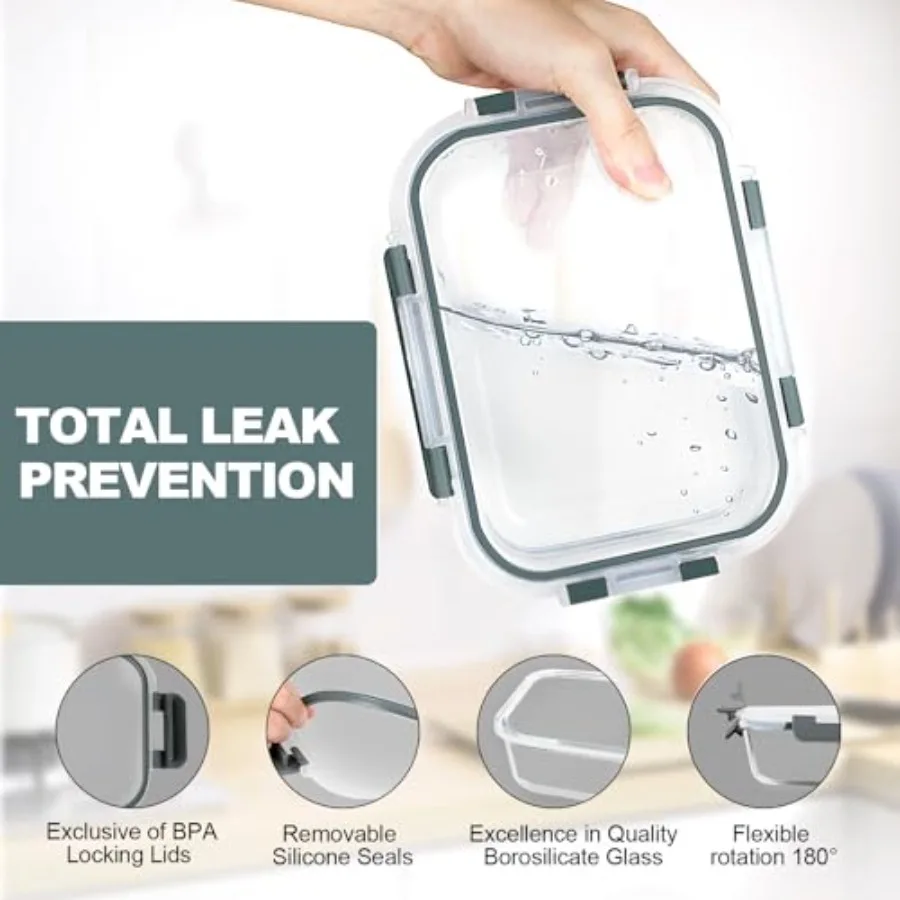 Paquete de 10 Recipientes de V - Food Storage Glass Set reseña y precio