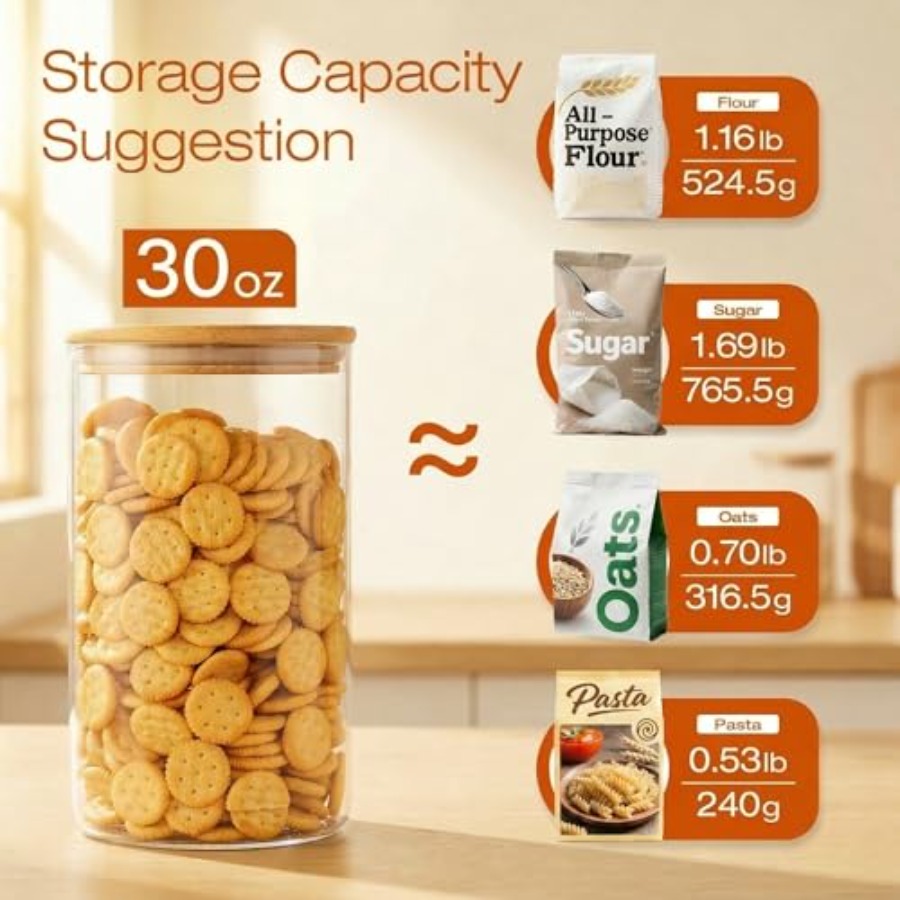Frascos de vidrio con tapas de - Food Storage Glass Set reseña y precio