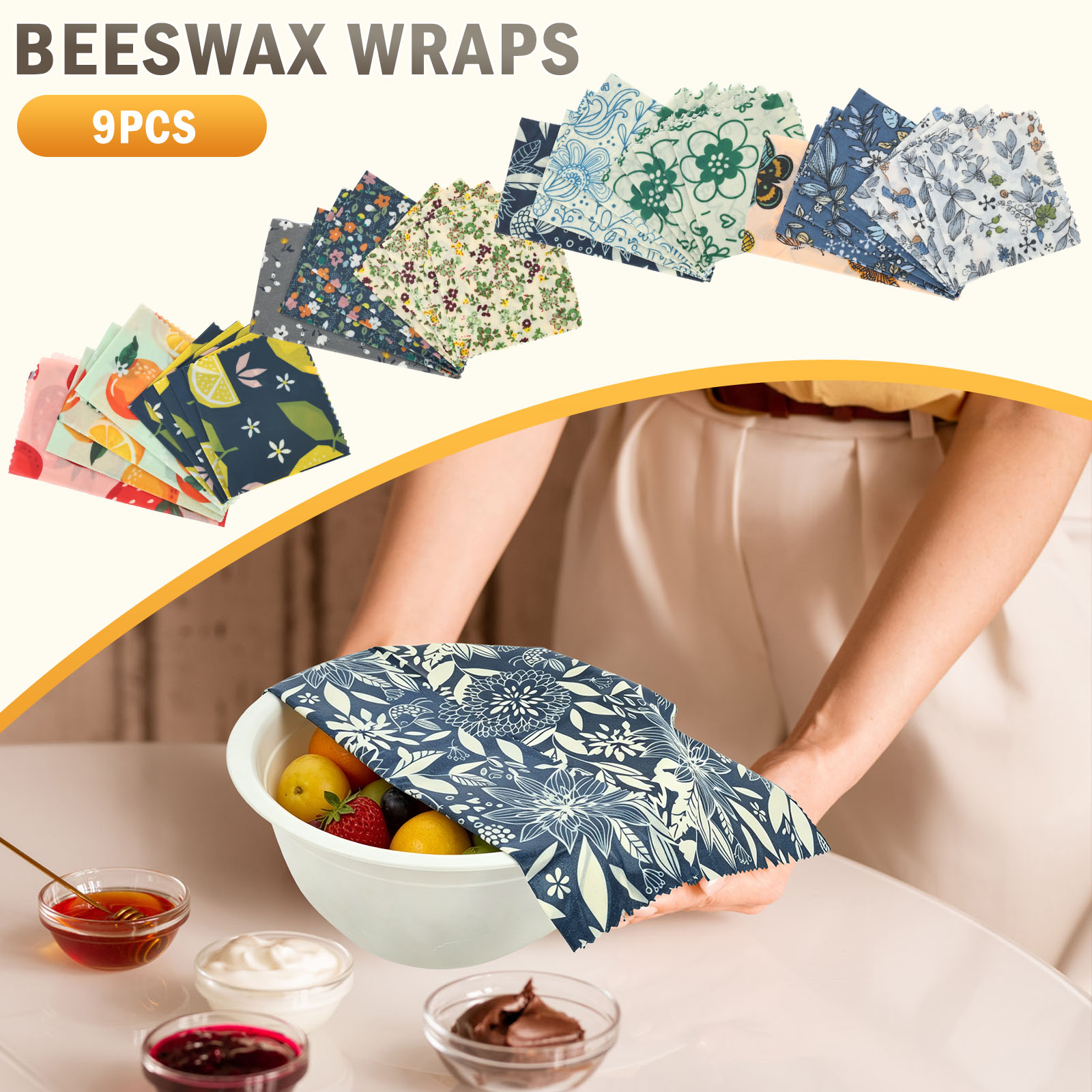 Paquete de 9 Envoltorios de Ce - Beeswax Food Wrap reseña y precio