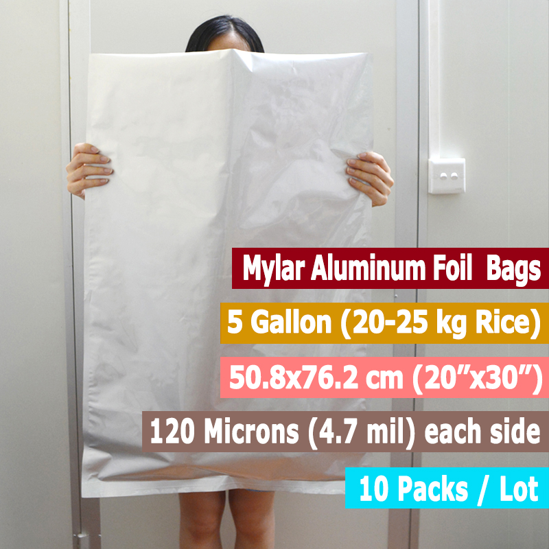 10 paquetes de bolsas Mylar de - Food Storage Mylar Bags reseña y precio