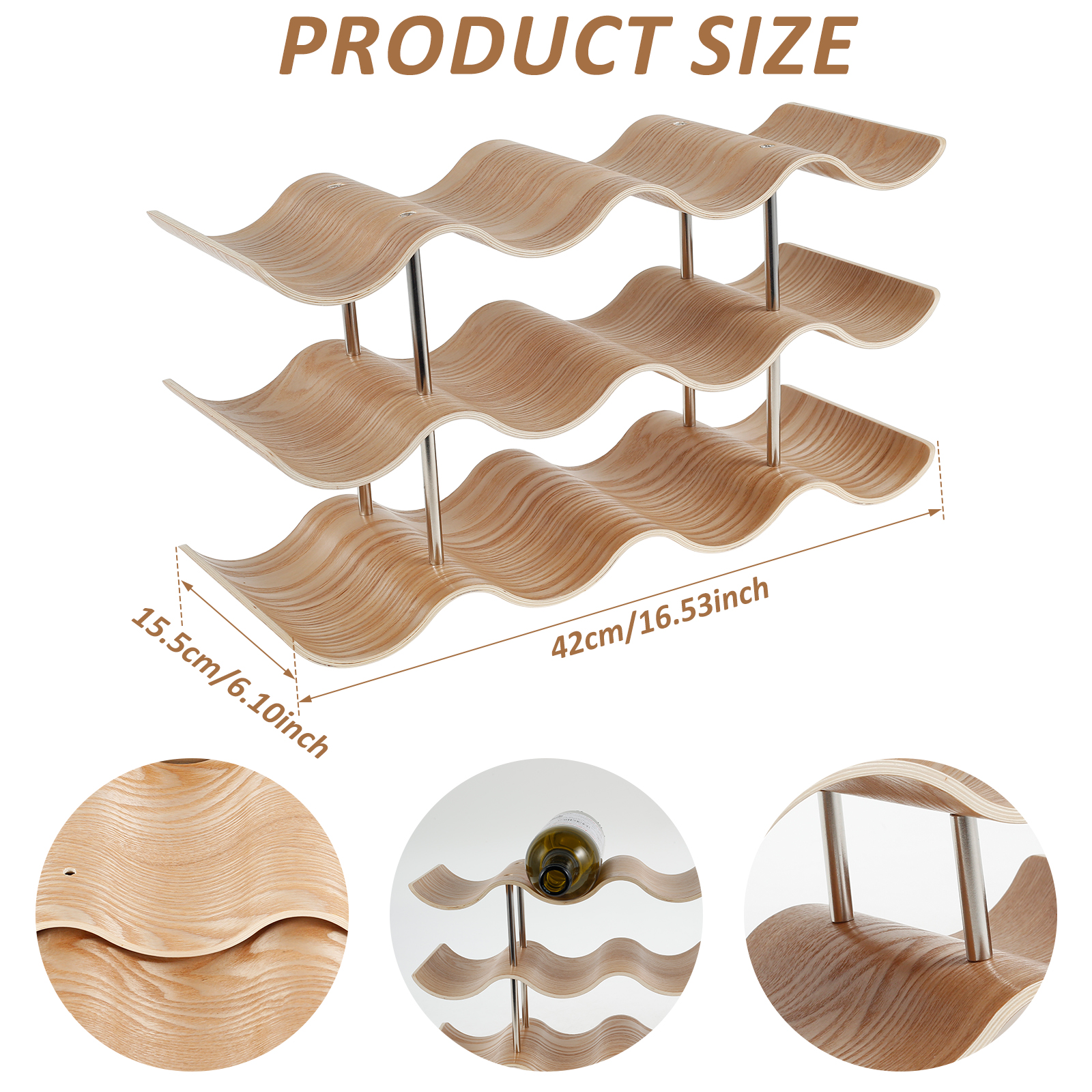 Estante de vino de madera de 2 - Food Storage Utensils reseña y precio