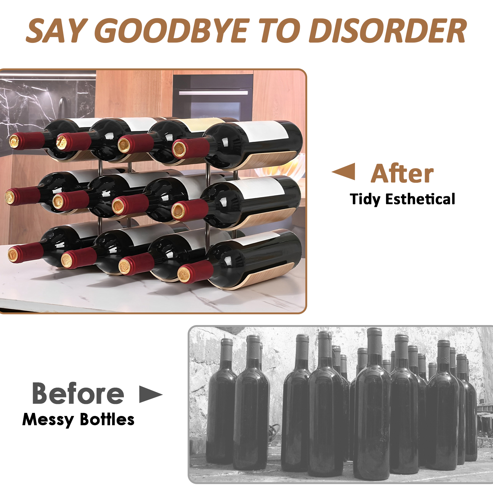 Estante de vino de madera de 2 - Food Storage Utensils reseña y precio
