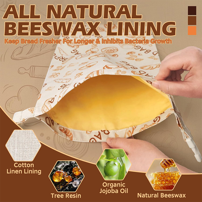 Bolsas de pan de masa fermenta - Beeswax Food Wrap reseña y precio