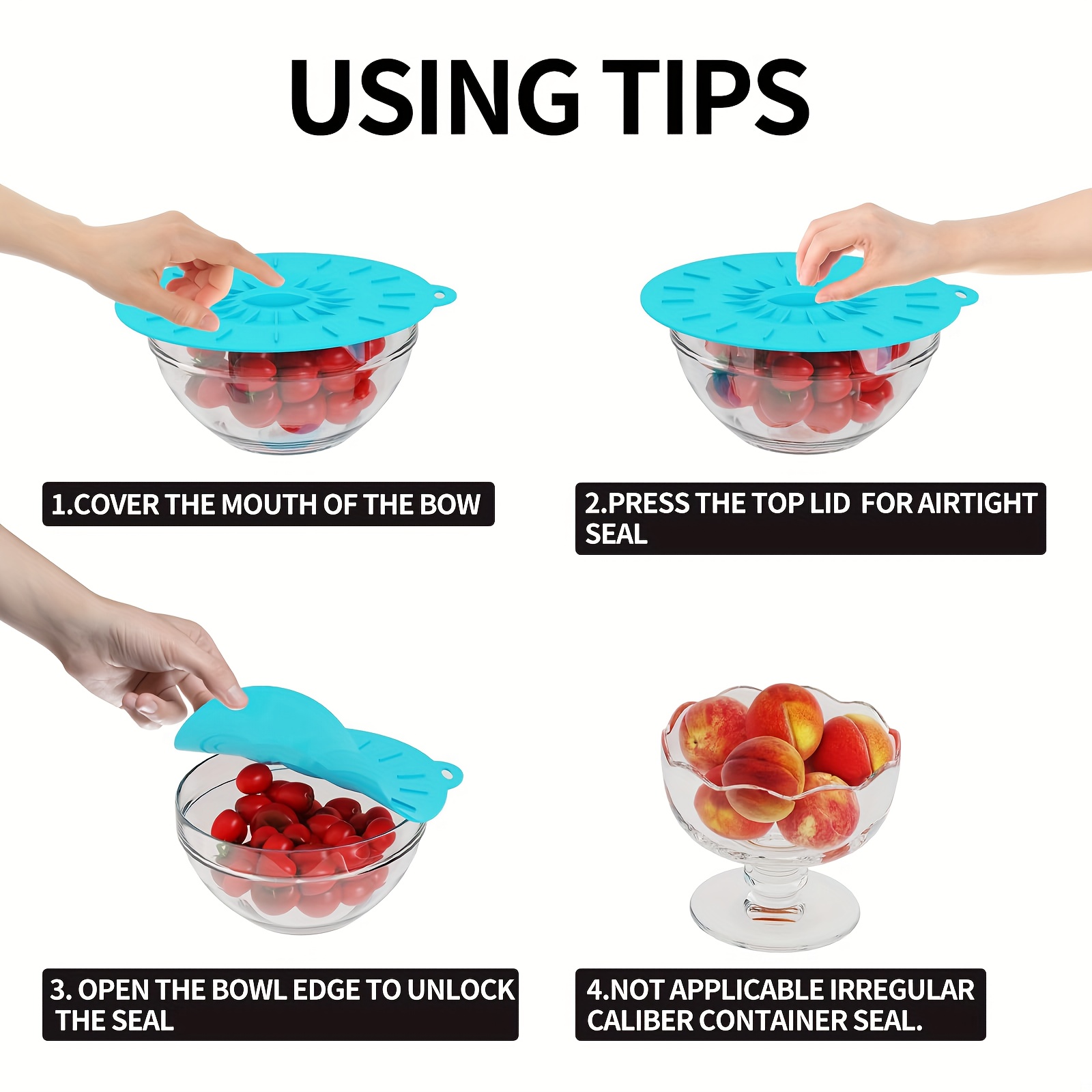 Tapas de silicona de 5 piezas, - Food Storage Utensils reseña y precio