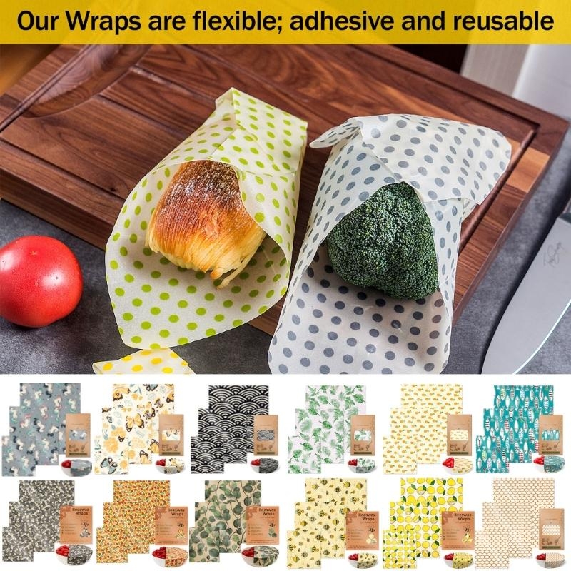 Práctico juego paños cera abej - Beeswax Food Wrap reseña y precio