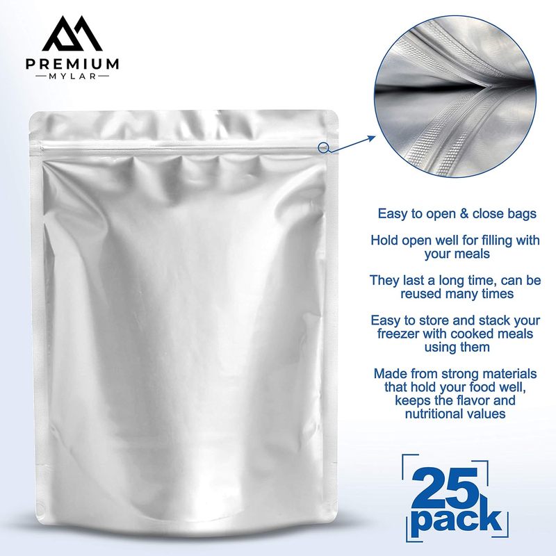 25 Bolsas de Mylar - Bolsas de - Food Storage Mylar Bags reseña y precio
