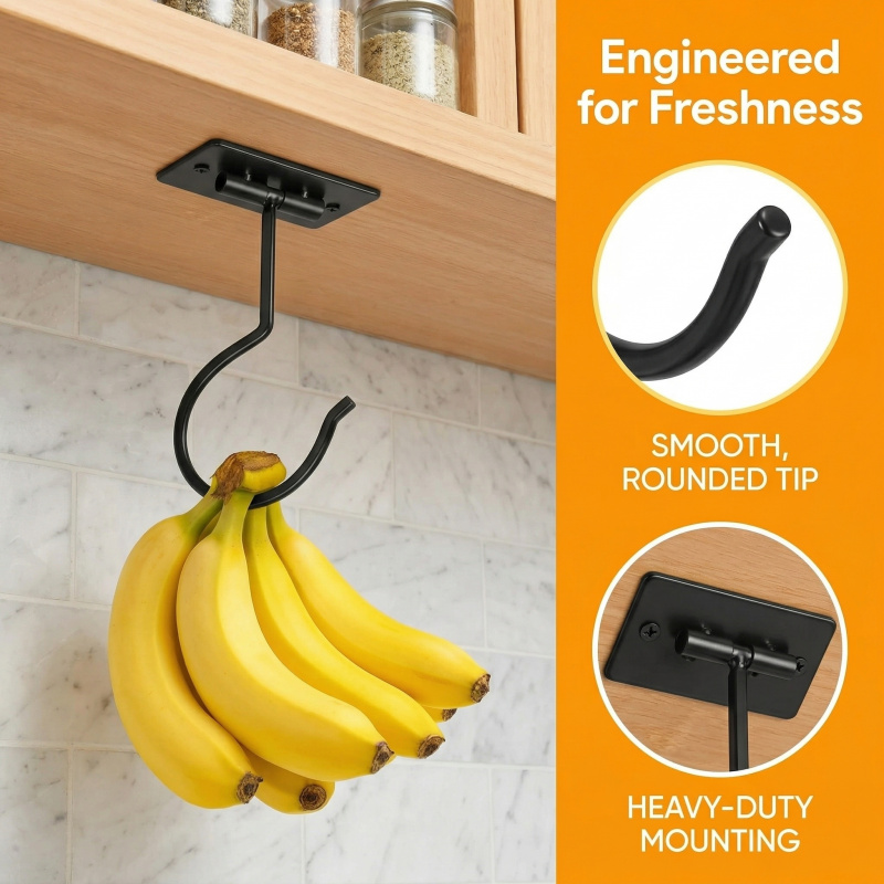 Gancho Adhesivo de Metal Negro - Food Storage Kitchen reseña y precio