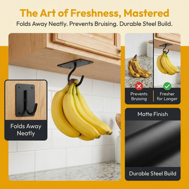 Gancho Adhesivo de Metal Negro - Food Storage Kitchen reseña y precio