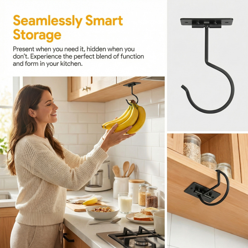 Gancho Adhesivo de Metal Negro - Food Storage Kitchen reseña y precio