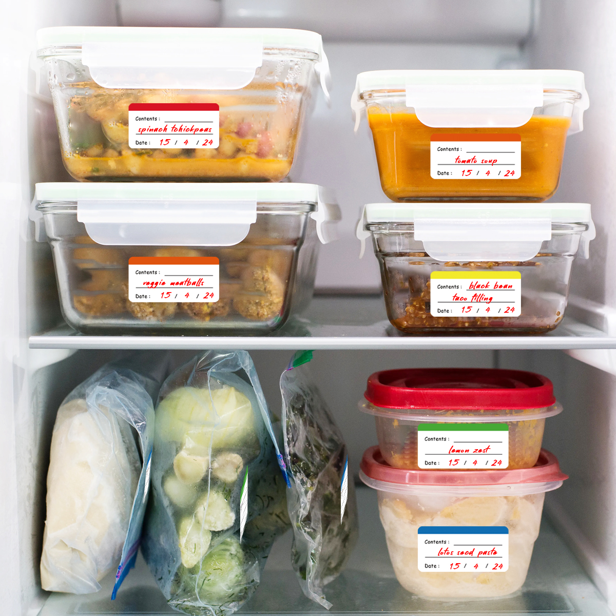 10 hojas/paquete de etiquetas  - Food Storage Frozen reseña y precio